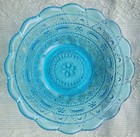 1970s Aqua Lace   Dewdrop Glass Berry Bowl - Kemple Wheaton