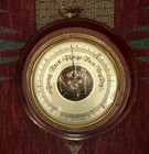 Vintage German Wood Brass Barometer Wall Weather Gauge 6     Circa 1946  Orig Box