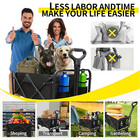Collapsible Utility Wagon  Heavy-duty Folding Cart With Wide All-terrain Wheels