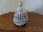 German Porcelain Pin Cushion Half Doll-victorian Lady With Lace Skirt