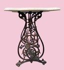 Antique 1869 Wilcox   Gibbs Cast Iron Sewing Table Base With Shaped Marble Top