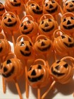 24 Vintage Halloween Pumpkin jack O Lantern  Plastic Cupcake Picks Preowned