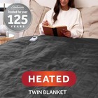 Sunbeam Electric Royal Luxe Microplush Heated Blanket  12 Heat Settings  12-hour