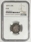 1875 S 20c 20 Cent Piece Seated Liberty F15 Ngc Beautiful Rainbow Toning