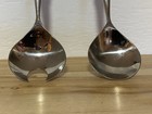 Vtg Norwegian Hs Konge Tinn Pewter  viking  Pattern Salad Servers 10   Mcm - Guc