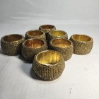 Set Of 8 Vintage Gold Beaded Napkin Rings 2    Elegant Table Decor