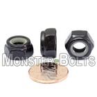 M8-1 25   8mm - Qty 10 - Nylon Insert Hex Lock Nut Din 985  Class 8 Steel Blk Ox