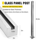 35 8  Stainless Steel End Post Glass Railing For Deck Balcony Stairs