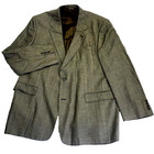 Austin Reed Vtg Sport Coat Wool Plaid Windowpane Brown 48 L Dillards Usa Preppy