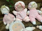 6 Vintage Eden Plush Baby Doll Lot Thermal Waffle Weave Velour Pjs Wind Up Yarn