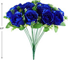 Cemetery Blue Roses 18 Silk Memorial Artificial Headstone Grave Vase Funeral