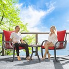 3pc Outdoor Patio Furniture Wicker Bistro Set C Spring Motion Chairs Rattan