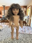American Girl Doll Ooak Mohair Wig Brown Eyes Brown Curly Hair