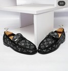 Men s Handmade Leather Shoes  Fashion Loafers  Black Formal Dress Shoes