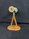 Vintage Chesnik Dual-wheeled Brass Kaleidoscope On Wooden Stand 2002