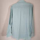 Vtg Yves Saint Laurent Mens Long Sleeve Shirt Button Up Striped Blue Size 16 5