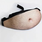 Men Women Unisex Dad Bod Waist Bag Novelty Hairy Beer Belly Fanny Pack Ho
