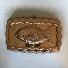 Vintage Hanging Copper Jello Salad Mousse Mold 9x6 Unpolished Fish Rectangle