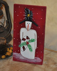 Hand Painted Snowman On Reclaimed Wood By Artist Primitive Rustic Folk Art