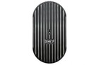 Aluminum 15  Oval Air Cleaner     Polished Finned     Laser-etched 347     Black