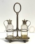Antique Silver Plate And Glass Cruet Set