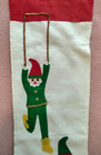Vintage Felt Christmas Stocking Applique Elves 24 