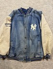 Vintage Genuine Merchandise Mlb New York Yankees Denim Varsity Bomber