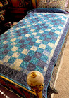 Contemporary Quilt    nine Patch  Pattern - New 3-yard Quilt  45-in  X 63-in  