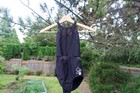 Sylvia P Black Gymnastics Leotard Mesh Neckline Strappy Back Girls Child 8 Vguc
