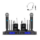  Wireless Microphone System  Uhf 4-channel Cordless Mic Set With Handheld 
