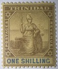 Travelstamps  1896-1904 Trinidad Stamps Sc 98  1 Shilling mint  Og  Hinged Mogh