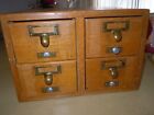 Antique Oak   Gaylord Bros Inc    4 Drawer Desk Top Index Card File Cabinet
