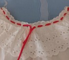 Vintage 60s Hungarian Blouse Folk Costume Eyelet Lace Trim Edge White Cotton Xs