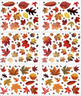 216pcs Maple Window Clings 6 Sheets Fall Leaves Assorted Maple Oak Leaves Acorns