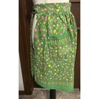 Vintage 1950 s Half Apron Hostess Apron Green Floral Cotton
