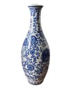 16 Inches Old Chinese Dynasty Blue White Porcelain Flower Pattern Vase 