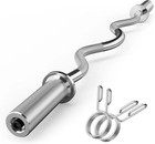 Olympic Ez Curl Barbell Bar 47  Ez Weight Lifting For 2 Inch Weight Plates Gym