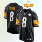 Men s Steelers  8 Aaron Rodgers 2025 Black Limited Jersey All - Stitched