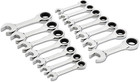 14 Pc  12 Point Stubby Ratcheting Sae metric Combination Wrench Set - 85206