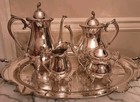 Reflection 1847 Roger Bros Silver Tea   Coffee 5 Piece Set W  Large Waiter Tray