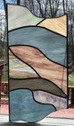 Vintage Leaded Slag Stained Glass Hanging Window Panel 24 75x11 75 Iridescent  c
