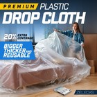 12 X 10 Ft 10 Pack Extra Large Painter   s Plastic Drop Cloth Painting Sheet -    