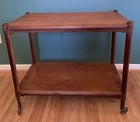 Mid-century Modern Teak Folding Bar   Butler Cart With Removable Trays