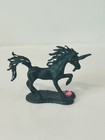 Unicorn Figurine Vtg Black Stallion Fantasy Horse Pewter Spoontiques Crystal Gem
