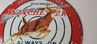 Vintage Winchester Sign - Rifles   Shotguns Firearms Gas Pump Porcelain Sign