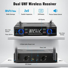 Professional 2 Channel Uhf Wireless Dual Microphone Cordless Mic System Handheld