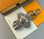 Shiny Silver Tone Flower Doll Keychain Bag Charm