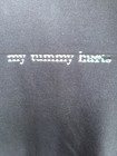 Custom Black Crewneck Sweatshirt White Embroidered Letters  my Tummy Hurts 