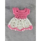 Handmade Crochet Baby Dress Pink White Clothes Apparel Keepsake