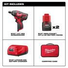 M12 12v Lithium-ion Cordless 1 4 In  Hex Screwdriver Kit With Two 1 5ah Batterie